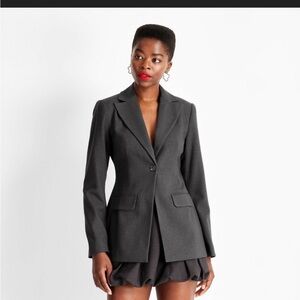 Women’s nipped waist blazer Future Collective Charcoal Gray